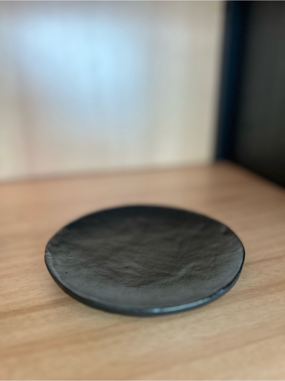 Minimal Black Ceramic Accent Plate - Home Accents